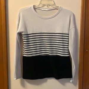 cream striped boutique sweater size S